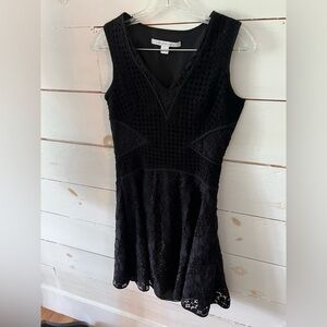 Diane Von Furstenberg Elegant Black Lace Dress, size 2, see pics, LBD, night out